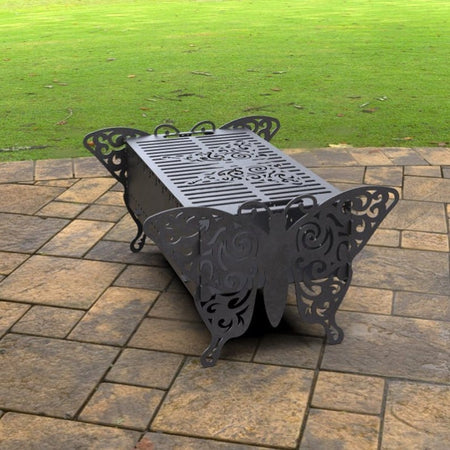 Butterfly fire pit version #2 with meat skewars