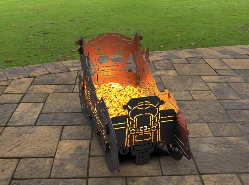 HD Road Glide motorcycle themed fire pit